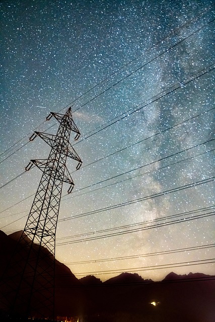 Free Milky Way Electricity Pole photo and picture