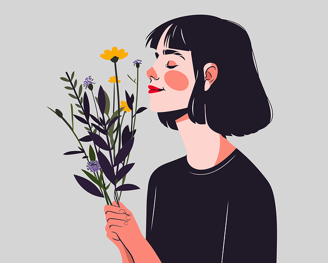 Free ai generated woman flowers vector