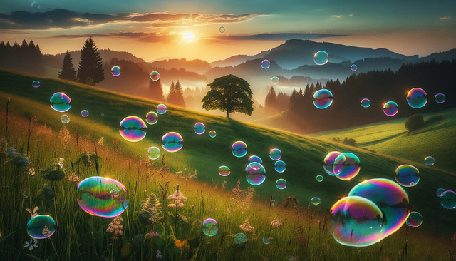 Download free HD stock image of Ai Generated Soap Bubbles Free ai generated soap bubbles mountains illustration