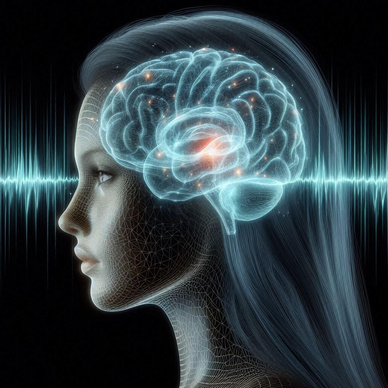 Download free HD stock image of Ai Generated Brain Waves Free ai generated brain waves sci-fi illustration
