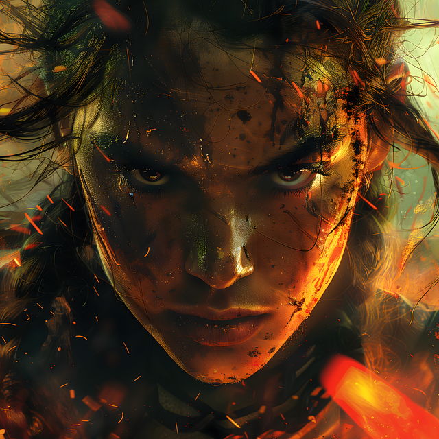 Free ai generated warrior woman illustration