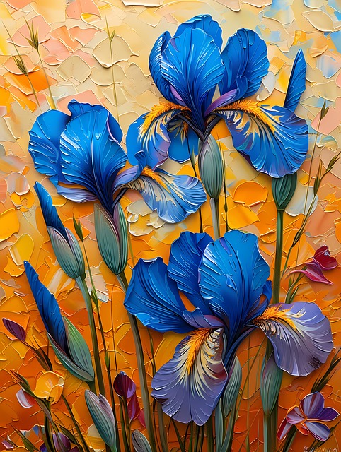 Free ai generated blue iris illustration