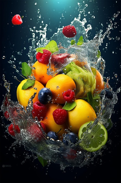 Früchte, Frisch, Wasser, Hintergrund
