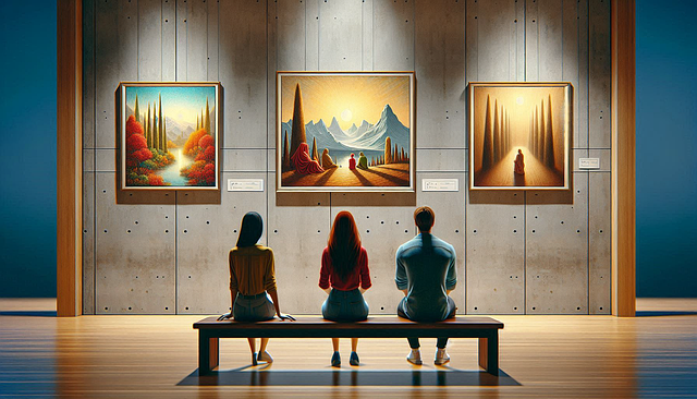 Download free HD stock image of Ai Generated Gallery Free ai generated gallery exhibition illustration