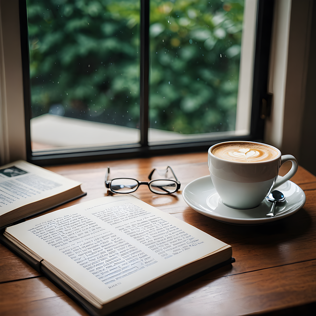 Free ai generated book coffee illustration