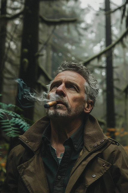 Free ai generated man cigar illustration