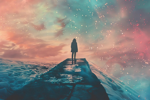 Free ai generated standing night sky illustration