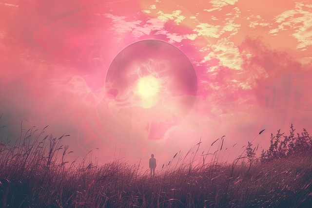 Free ai generated grass sunrise illustration