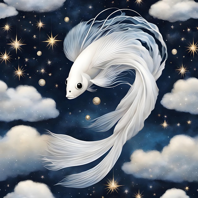 Free betta fish space illustration