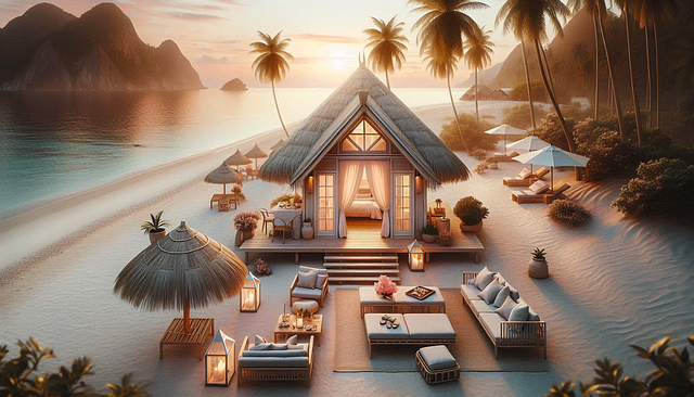 Download free HD stock image of Ai Generated Beach House Free ai generated beach house beach illustration