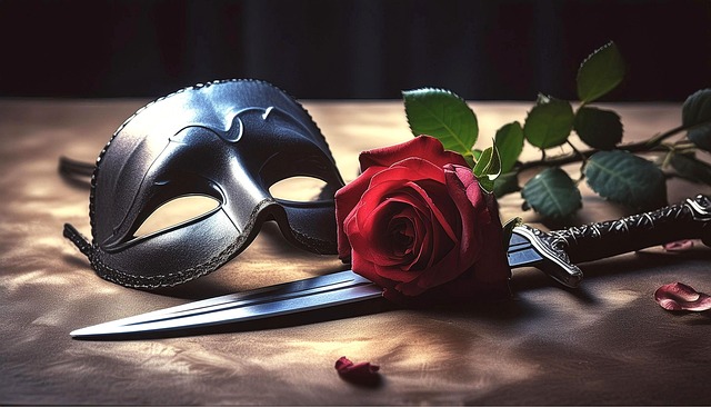 Free ai generated rose mask illustration