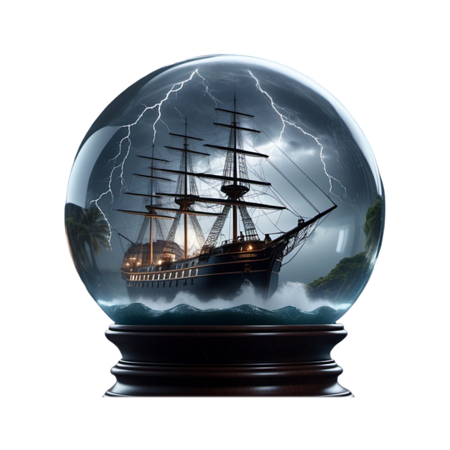 Free ai generated globe ship illustration