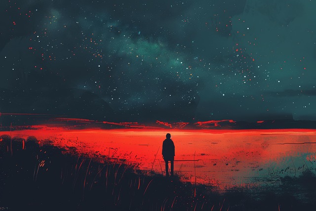 Free ai generated night silhouette illustration