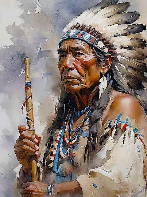 Download free HD stock image of Ai Generated Chief Free ai generated chief headdress illustration