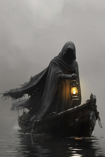 Free ai generated grim reaper dark cloak illustration