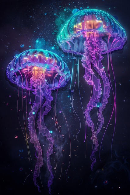 Free ai generated jellyfish luminescent illustration