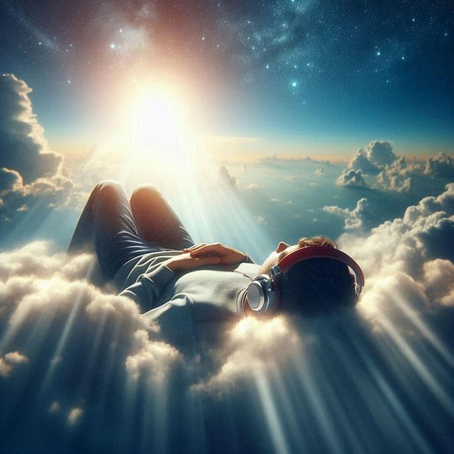 Free ai generated woman clouds illustration