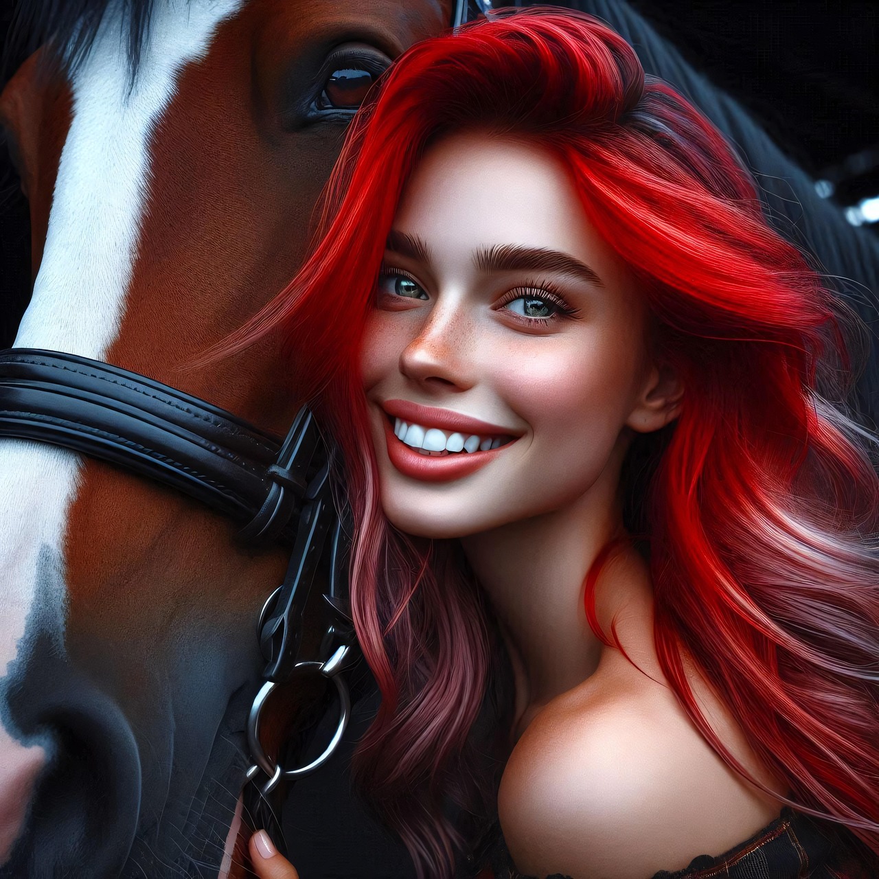 Download Ai Generated, Woman, Horse. Royalty-Free Stock Illustration ...