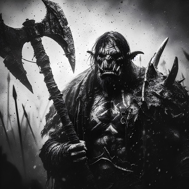 Free ai generated orc warrior illustration
