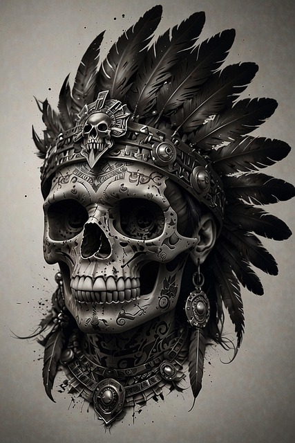 Free ai generated skull and crossbones skull illustration