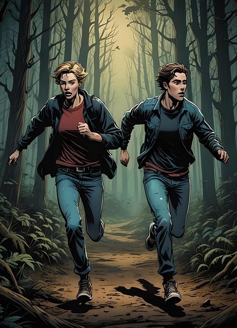 Free ai generated couple running illustration