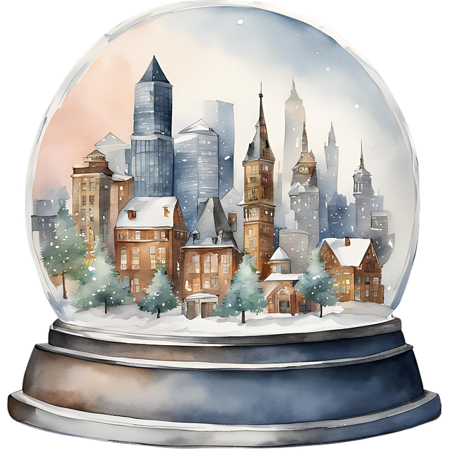Ai Generiert, Schneekugel, Stadt