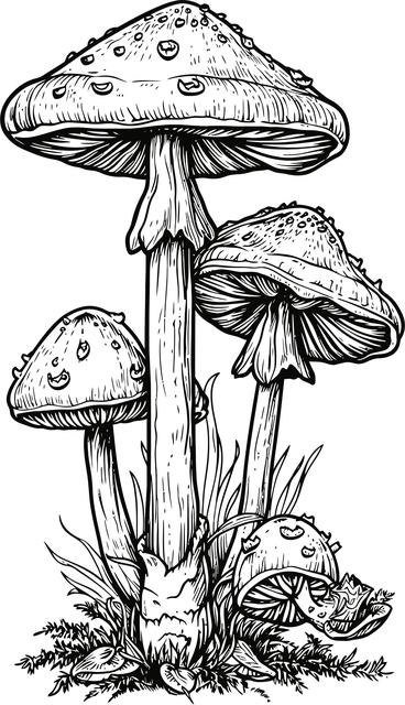 Free ai generated mushrooms toadstools vector