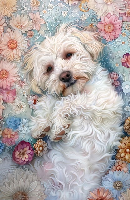 Ai Gerado, Cão Branco, Pelo Fofo