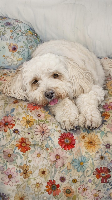 Ai Gerado, Cão Branco, Flores