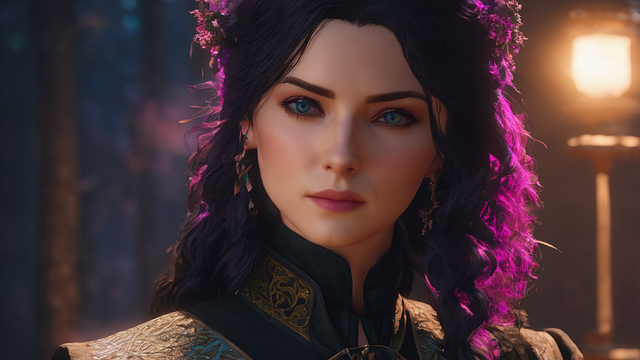 Free ai generated yennefer witcher illustration