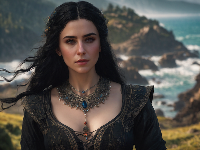 Free ai generated yennefer witcher illustration