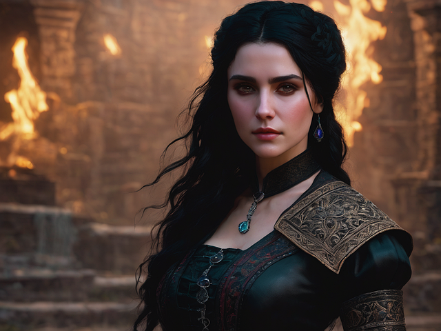 Free ai generated yennefer witcher illustration