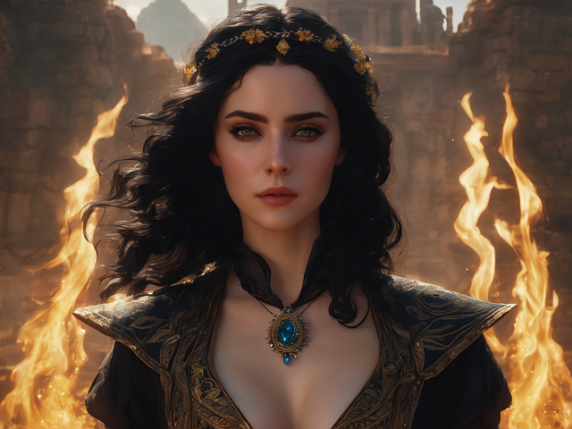 Free ai generated yennefer witcher illustration