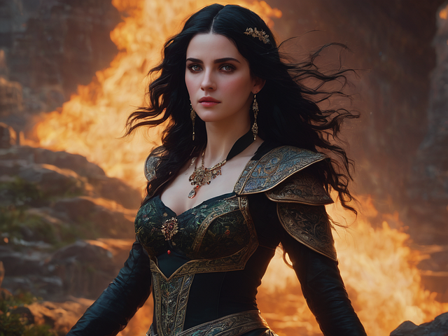 Free ai generated yennefer witcher illustration