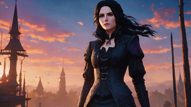 Free ai generated yennefer witcher illustration