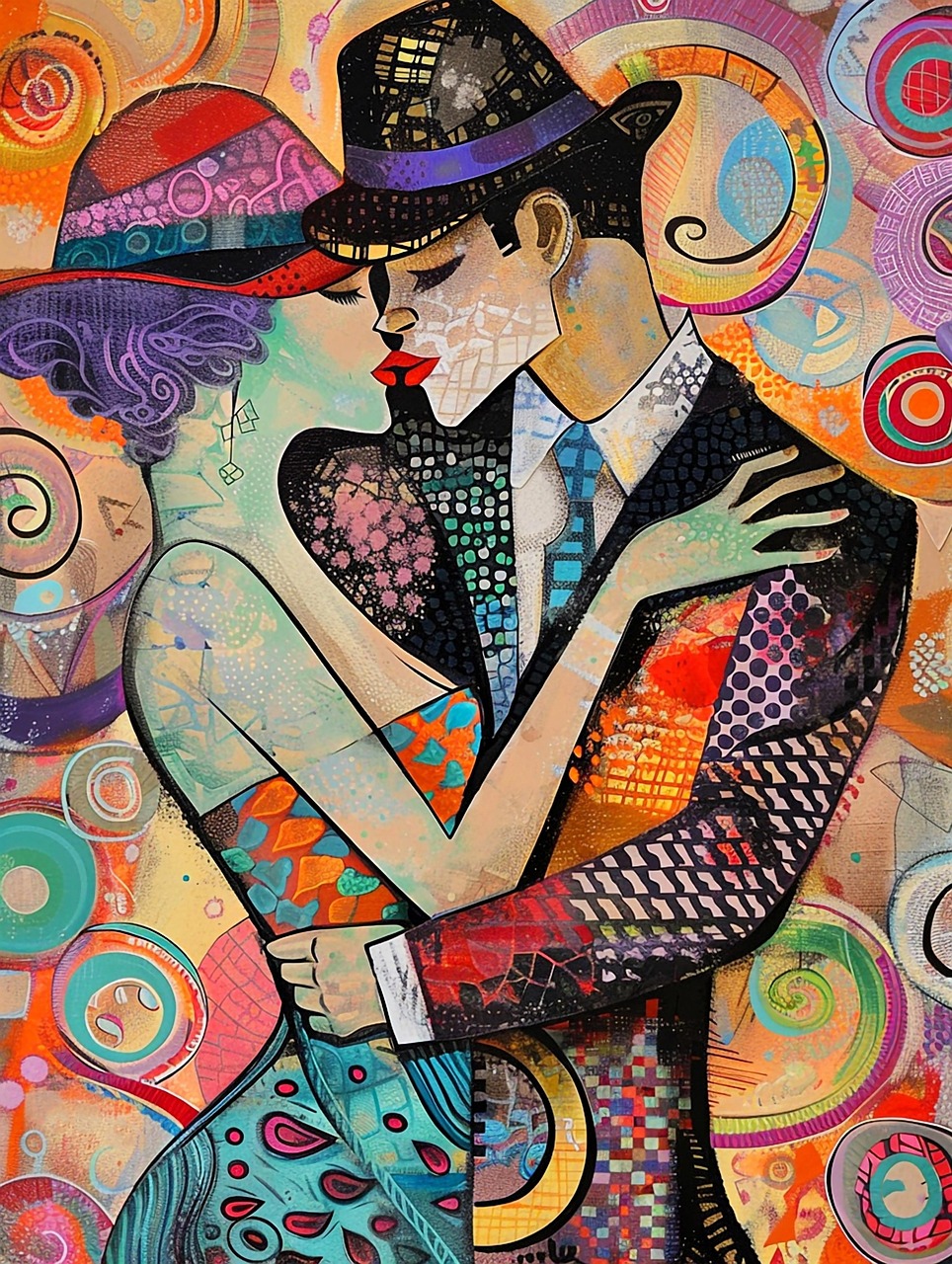 Download free HD stock image of Ai Generated Couple Free ai generated couple painting illustration