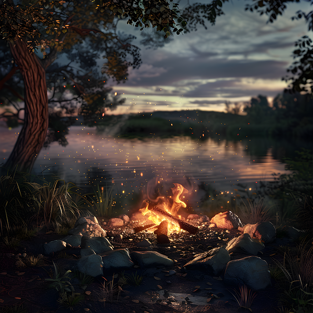 Free ai generated bonfire fire illustration