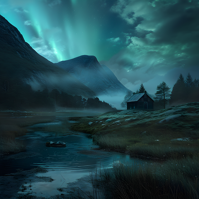 Free ai generated polar aurora illustration