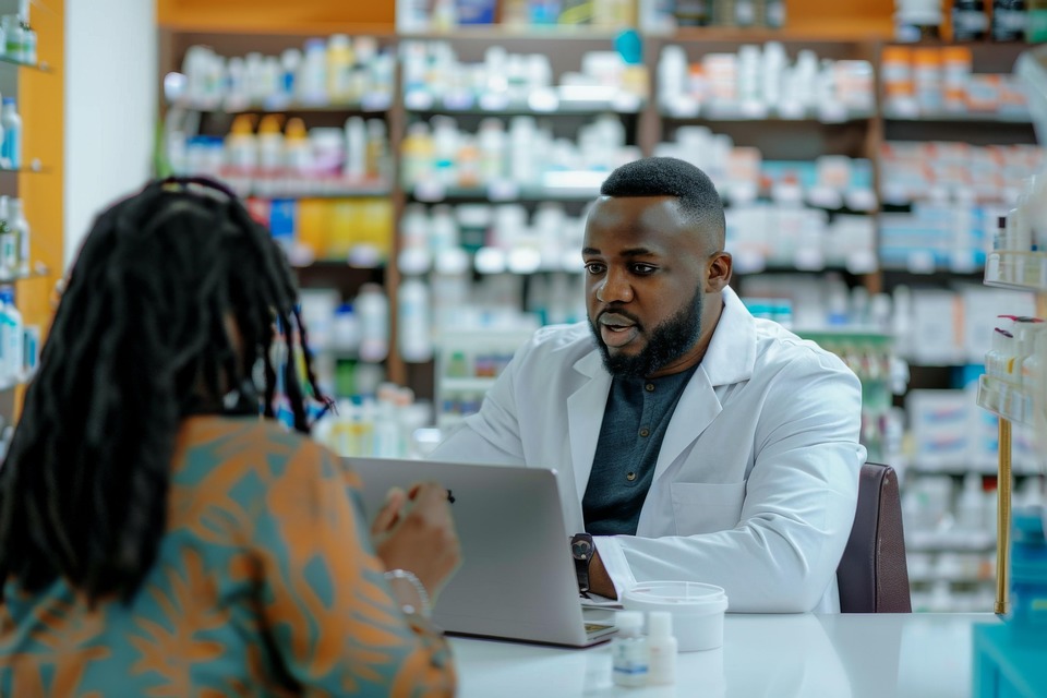 Pharmacist working in a pharmacy