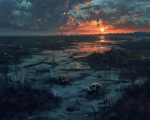 Free ai generated marsh wetland illustration