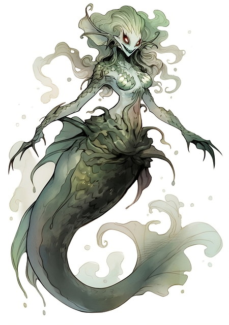Free ai generated siren mermaid illustration