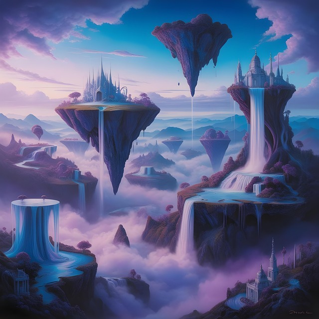 Free ai generated mountains moon illustration