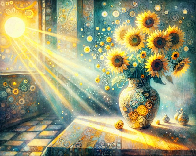 Free ai generated sunflowers vase illustration
