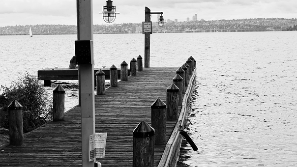 Seebrücke, Dock, Wasser, Landschaft