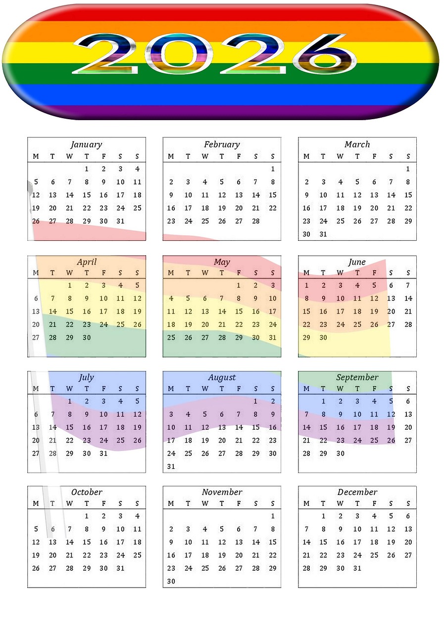 日历 2026 自豪 - Pixabay上的免费照片