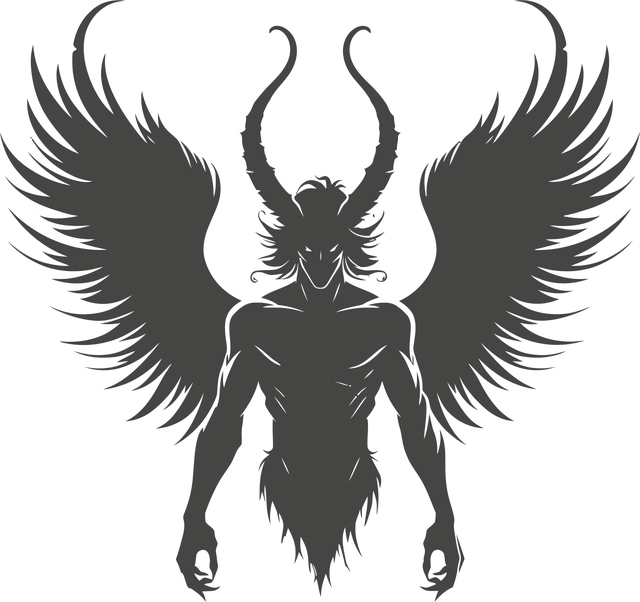 Free ai generated devil black outlined vector