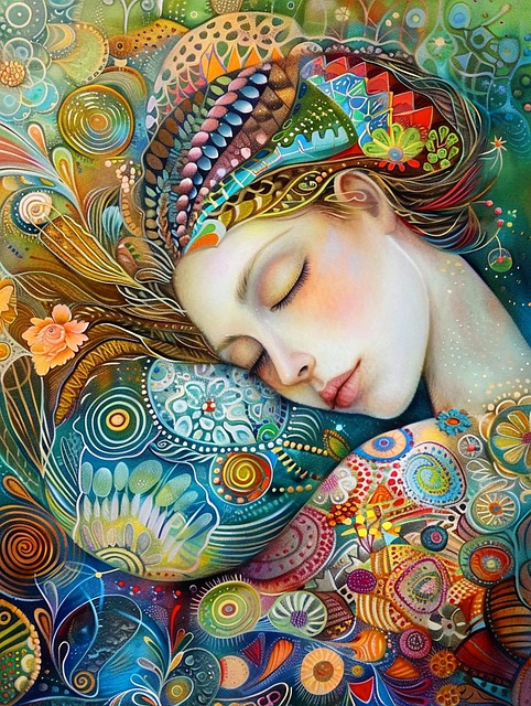 Free ai generated woman serene illustration
