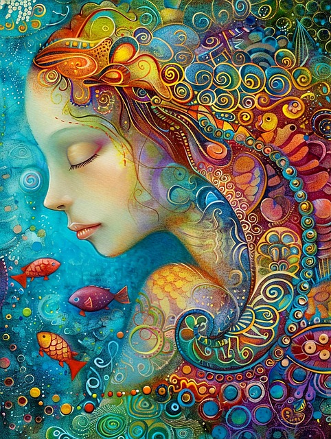 Free ai generated woman serene illustration