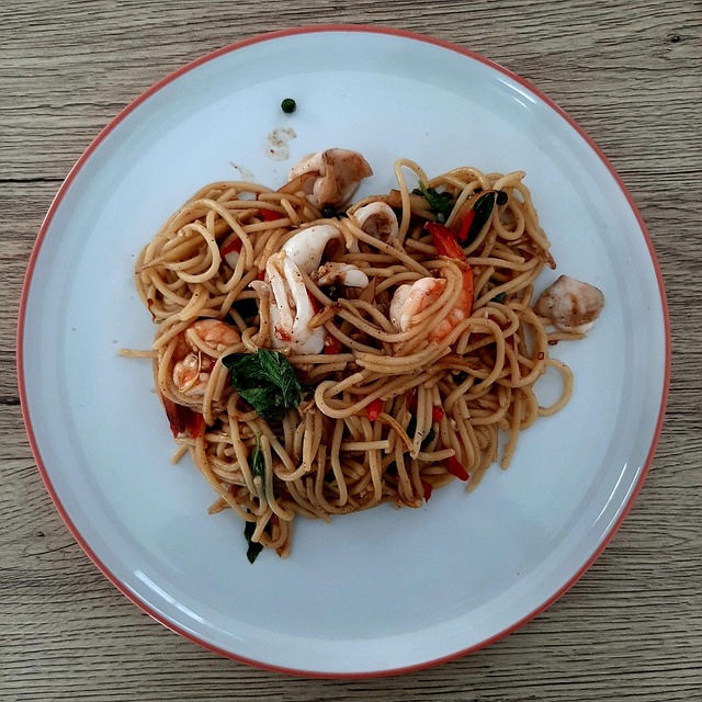 สปาเก็ตตี้, อาหาร, อาหารทะเล, กุ้ง