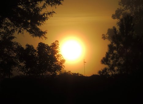 Sol, Solnedgang, Landskab, Horisont